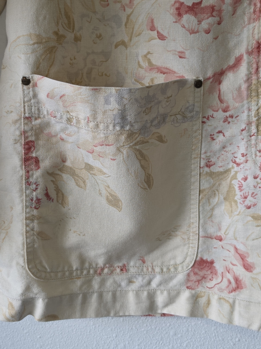 90's Vintage Lauren Ralph Lauren Lenin/Cotton Cream Jacket Floral Print Size M - Picture 4 of 12